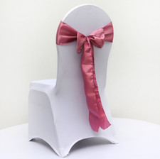 dusty pink satin chair sash