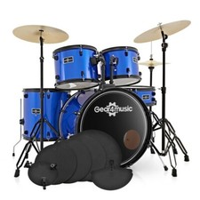 BDK-1plus Full Size Starter Drum Kit + Practice Pack Blue