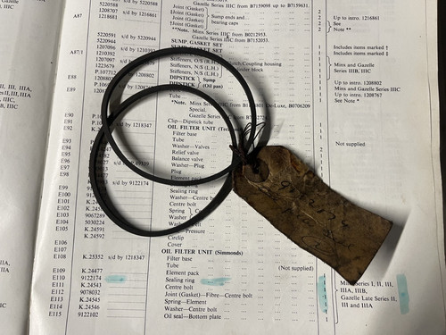 Oil filter sealing - filter, ring