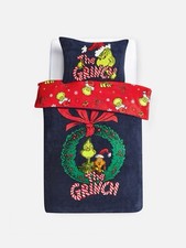 The Grinch A single duvet Fleece Cosy cover set Primark Home Christmas Xmas gift