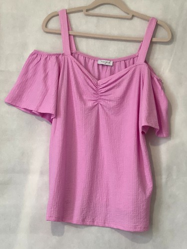 Papaya pink cold shoulder top - pink,