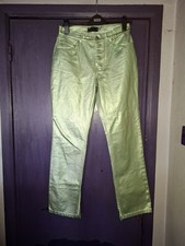 ASOS MENS GREEN LUREX SHINY..STRAIGHT LEG JEANS..28" WAIST..32" LEG..GLAM ROCK