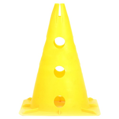 Yellow plastic traffic cone - yellow,