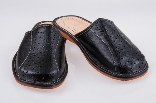 Mens leather slippers - leather,