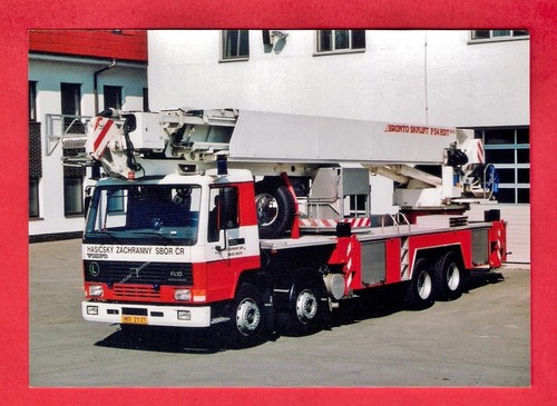 Czech fire truck postcard - fire,