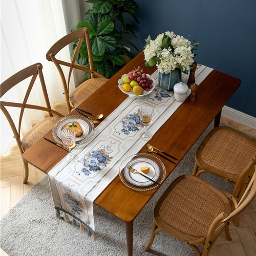 Embroidered floral table for - embroidered,