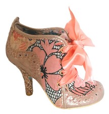 Irregular Choice "Abigails Third Party" Pink/Coral Heels UK 5 EU 38 Ribbon Lace