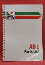 Lister Petter AD1 Original Illustrated Parts List Manual Operators Handbook '88
