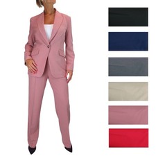 Ladies 2 Piece Tailored Suit - Trouser & Blazer Suit Fully Lined Essential Suit