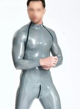 Metallic Gray Latex Bodysuit