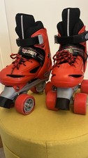 Adjustable Roller SkatesRed Quad Skates for Kids Size 12-2 UK