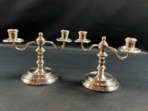 Pair table end candleholders - pair,
