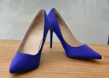 Pleaser Classique Women's Shoes UK Size 6 (US 9/EU 39) Blue Satin Stiletto Heels