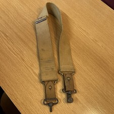 Vintage  Brown Webbing 2 Inch Target Rifle Sling With Mounts