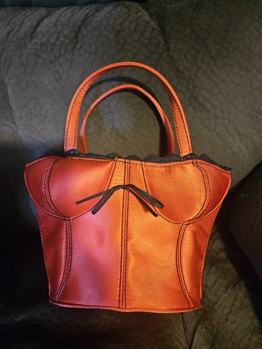 Womens small red corset purse - red,