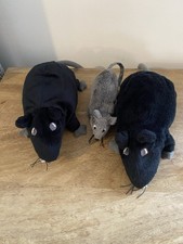 Ikea Gosig Mus Ratta Rat Black Soft Plush Toys X2 And A Brown Mouse (a7)