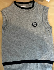 Boys grey jumper 6 years sleeveless vest -Italian design wool