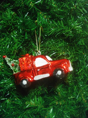 Red vintage pick truck - vintage, up