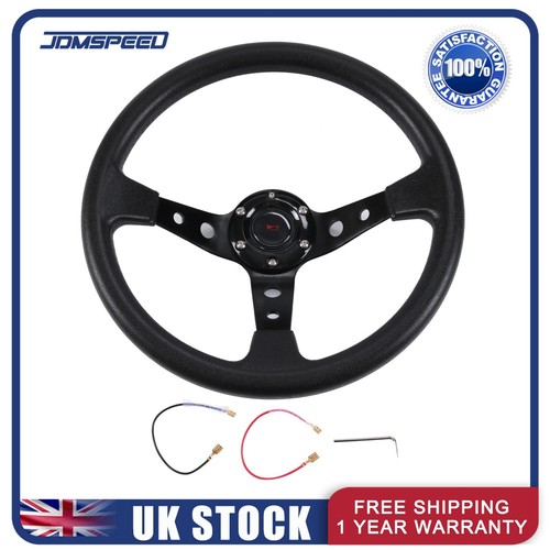 Black steering wheel 350mm - wheel,