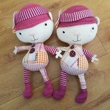 2 Mamas And Papas SCRAPBOOK GIRL RAGDOLL Soft Toy Plush Rattle Bell Inside 