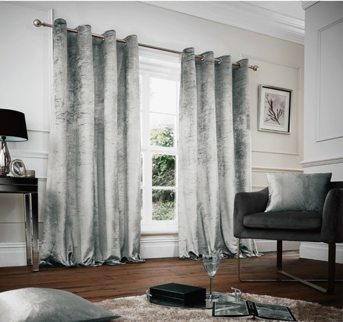 Crushed velvet curtains - velvet,