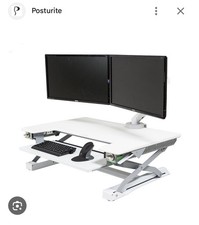 Posturite DeskRite 100 Sit-Stand Platform White (New Unopened Box)