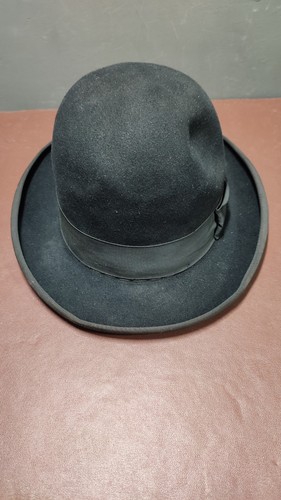 Vintage black felt bowler - vintage,