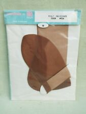 'Rosebuds' 15 Denier Mesh Fully Fashioned Nylon Stockings Size 9 (mid brown) 
