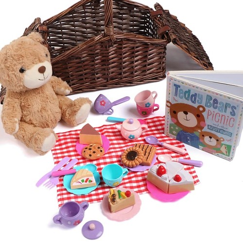 Teddy bear picnic set wicker - bear,