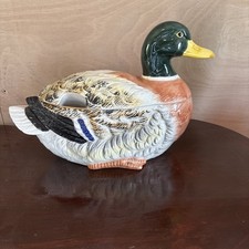 Vintage Mallard Duck Ceramic Tureen In Good Condition