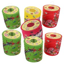  12 Pcs Chinese Lampshade Hanging Paper Lanterns Festival Folding