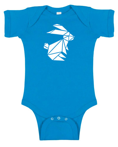 Origami bunny baby bodysuit - origami,