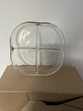 Vintage Cabaret MINA 4 Section Clear Glass Dish Fidenza Vetraria Made in Italy