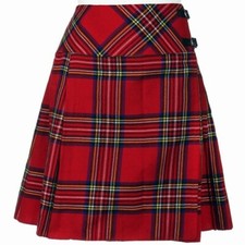 Royal Stewart Ladies Knee Length Kilt Skirt 20" Length Tartan Pleated Kilts