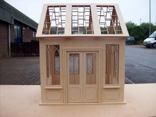 Dolls house unglazed - house,