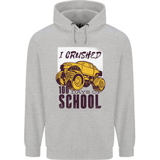 I Crushed 100 Days of School Monster Truck Mens 80% Cotton Hoodie