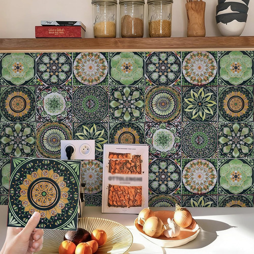 24pcs green moroccan - 24pcs, tile
