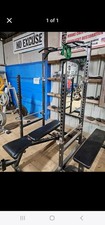 Heavy Duty Power Rack Weight Lifting Cage & Pull Up Bar with weights and barbell