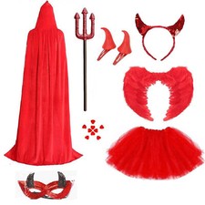 DEVIL FANCY DRESS COSTUME Halloween ACCESSORIES Adult Kids Tail Pitchfork Lot UK