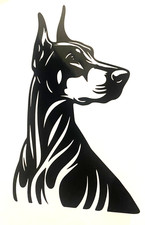 1x Doberman Dog Decal Vinyl