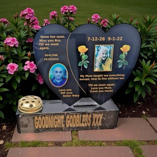 Adult grave double heart with - adult,