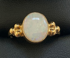 Wonderful Natural Australian Oval Opal 9CT Gold Ring Size O