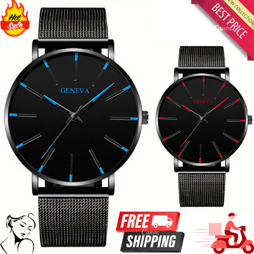 Mens watches black - &, red