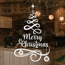 CHRISTMAS Wall Window Stickers Merry Christmas Tree Baubles Decal Transfer