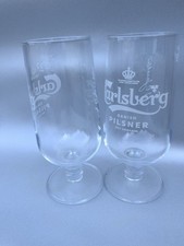 Carlsberg Pint Glasses 20oz x 2 brand New  Embossed Beer Glasses 