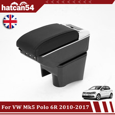 For MK5 2010-2017 Volkswagen Polo +PU Leather Car Center Console Armrest Box USB