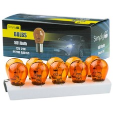 10 x 581 12V PY21W Amber Bayonet Indicator Car Bulbs BAU15S Set Pins