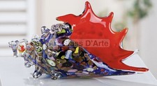 Devine Murano Art Glass Freeform Ocean Seashell Millefiori Bowl Unusual Interior
