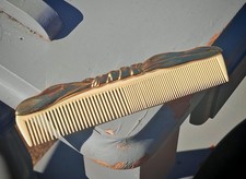 Vintage vanity hair comb gold - vintage,