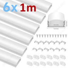 6 X LED Aluminium Channel Profile 3.3ft Extrusion Diffuser Strip Lights Cover